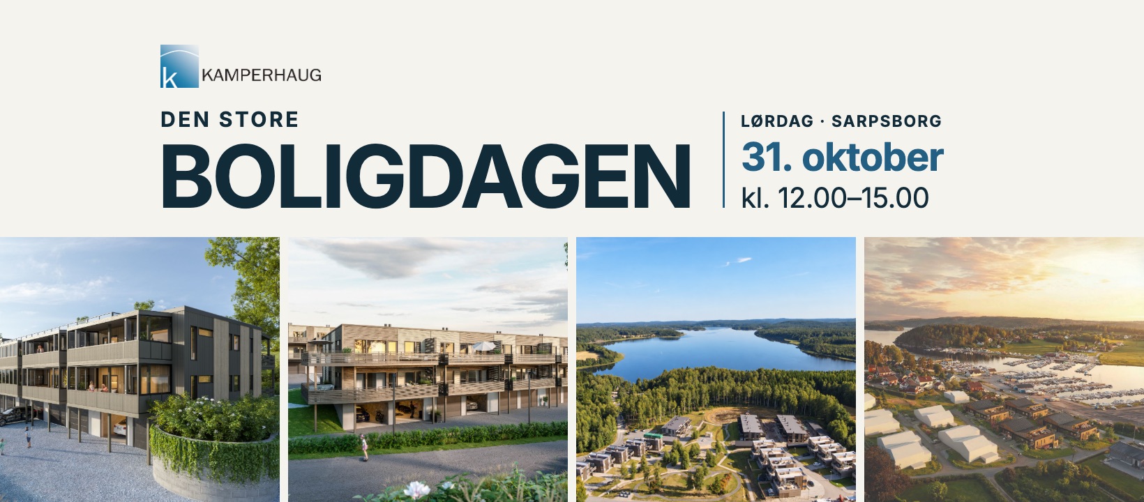 Den store boligdagen i Sarpsborg. Lørdag 31. oktober kl. 12.00–15.00. Knattås, Bjørnemyr, Bodalstranda og Høysand Brygge.